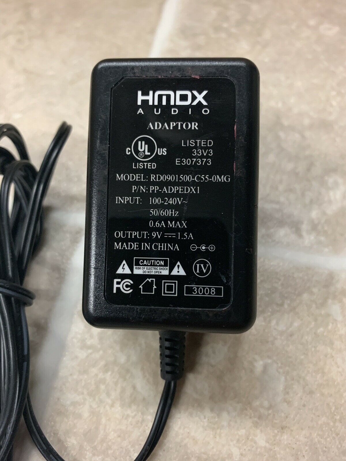 *Brand NEW*RD0901500-C55-0MG HMDX 9V - 1.5A AC DC Adapter POWER SUPPLY - Click Image to Close